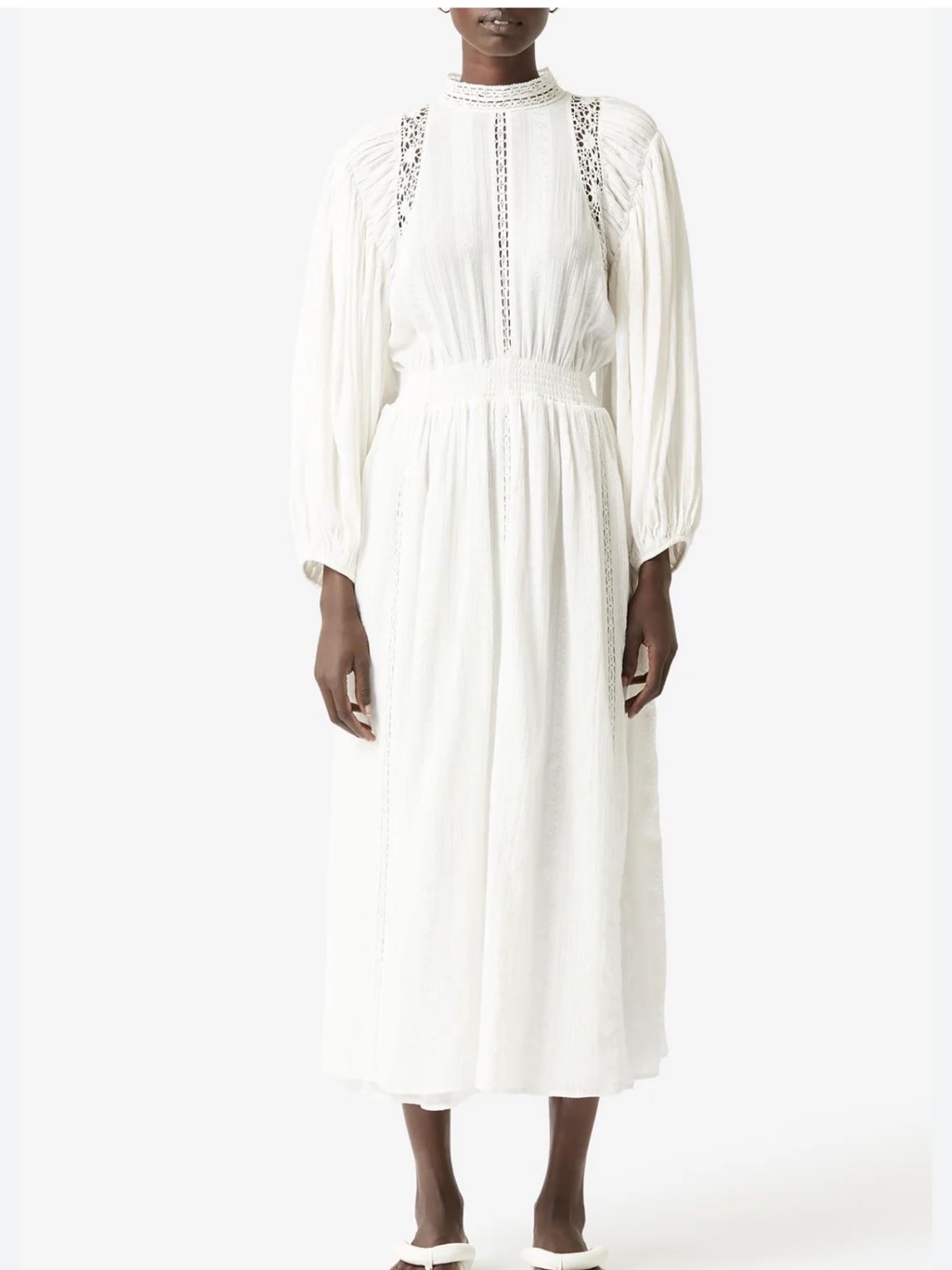 Jaena Lace-Paneled Midi Dress By Isabel Marant Etoile Size 38 New With Tags